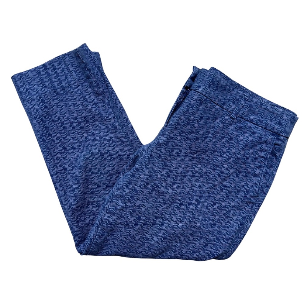 Hilary Radley Blue geometric capri pants, Size 10